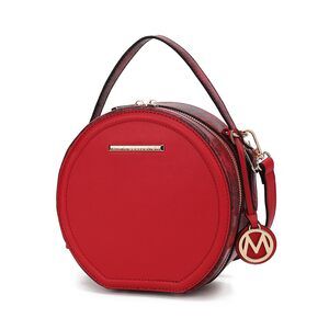 6178 Round Bag , Vegan Leather Circle Crossbody Bag Shoulder Purse by Mia K